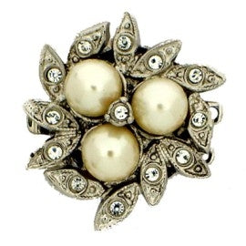 Claspgarten Silver clasp with 3 rows 13159 - 21mm