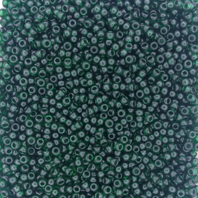 0156SF - 10g Size 11/0 Miyuki seed beads in SF Transparent Dark Emerald