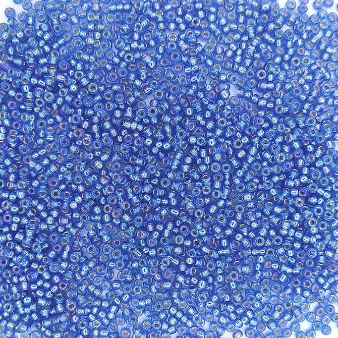 1019 - 10g Size 11/0 Miyuki seed beads in Silver lined Sapphire AB