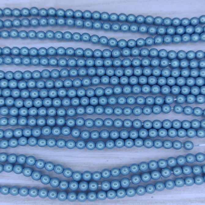 150 x 3mm pearl shell in Silver Blue