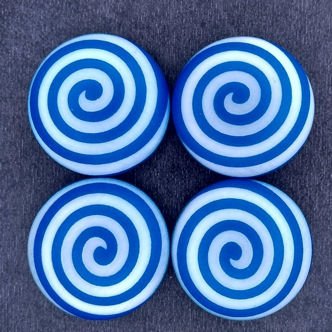 24mm Cabochon in Neon Blue with Swirl