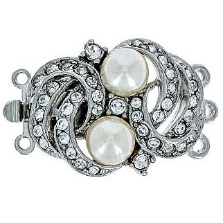 Claspgarten Silver clasp with 3 rows 13423 - 15x25mm