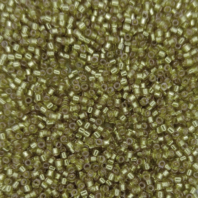 DB2164 - 25g Size 11/0 delicas in Duracoat Silver lined Zest
