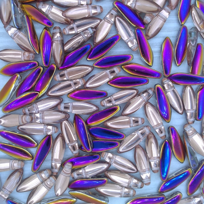 10 x two hole daggers in Crystal Sliperit (5x16mm)