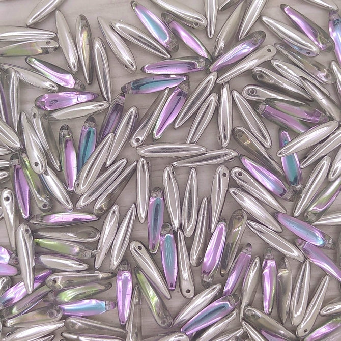 15 x thorns in Crystal Light Vitrail (5x16mm)