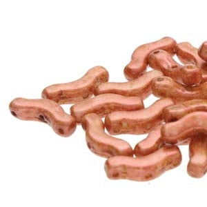 30 x Bridge beads in Opaque Ginger (3x12mm)