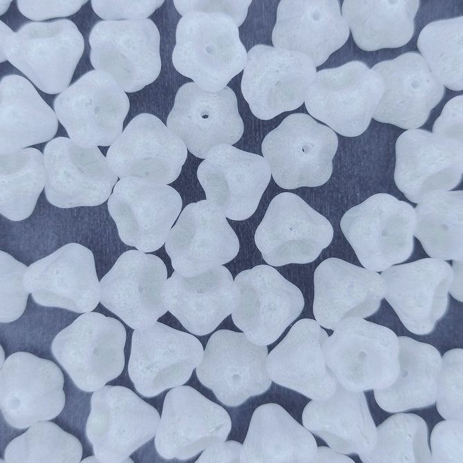 8 x Bell Flowers in Crystal/Olive Mauve (8x10mm)