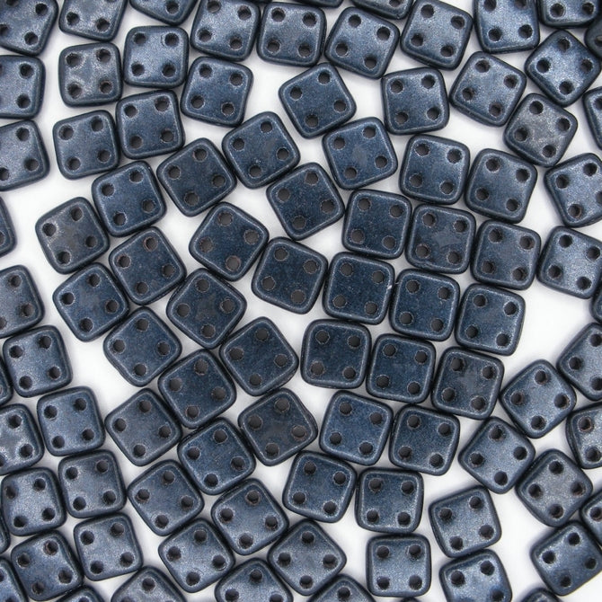 50 x CzechMate QuadraTiles in Metallic Suede Dark Blue