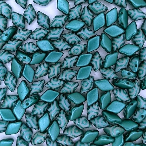 30 x GemDuo in Pearl Coat Teal with laser etched Large Hexagon
