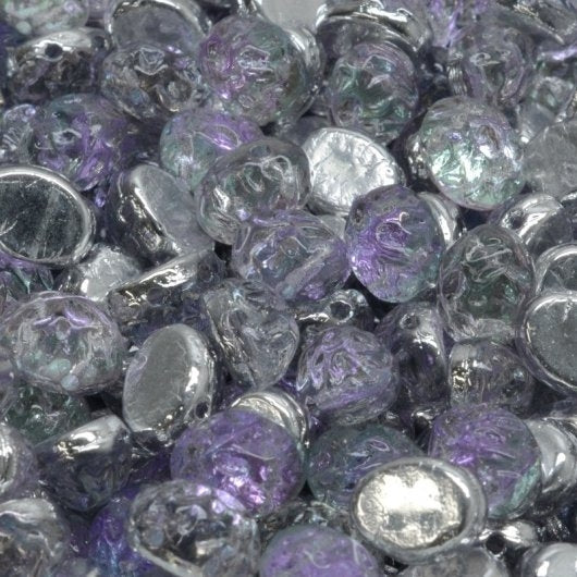 15 x oval Baroque Cabochons in Crystal Light Vitrail (6x8mm)