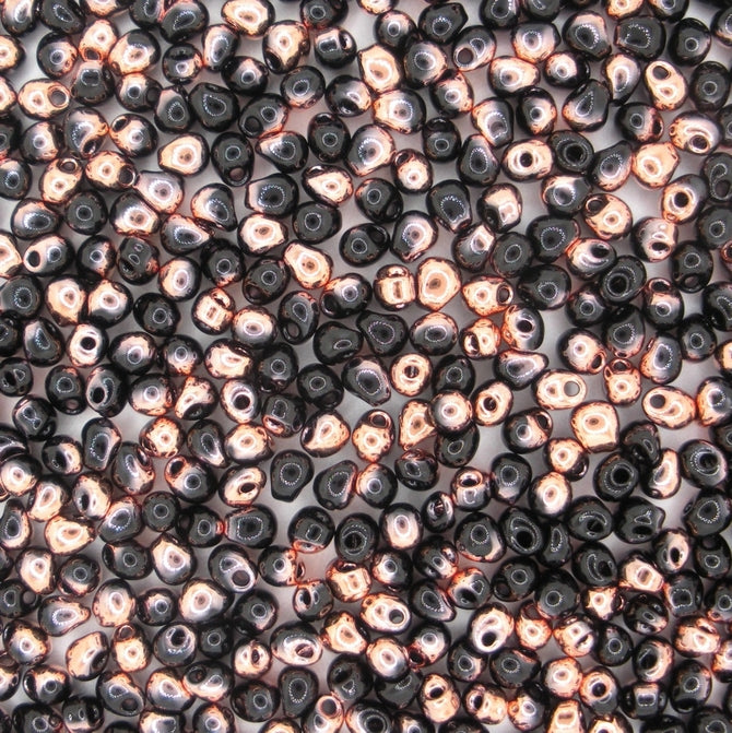 10g x 3.4mm Miyuki drops in Black/Capri Gold