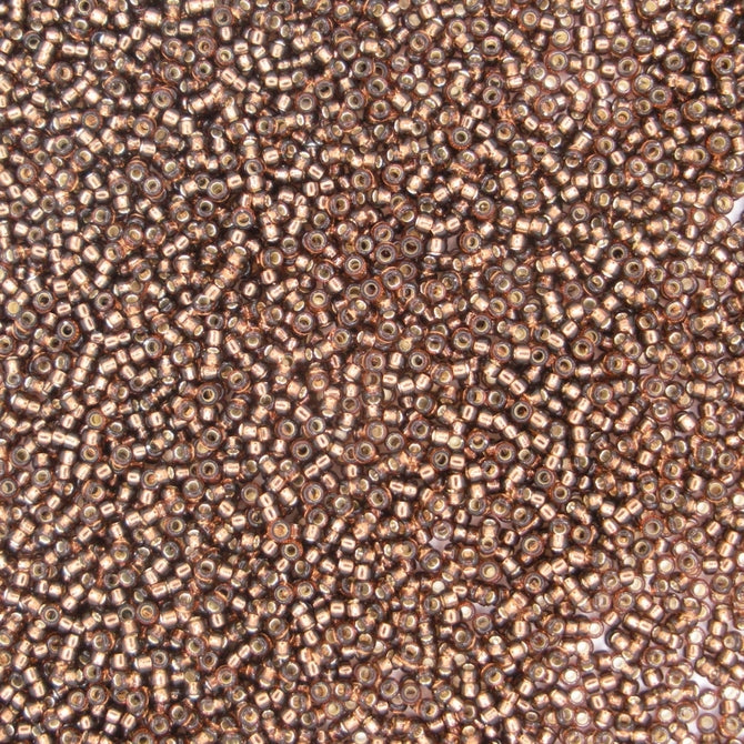 0005D - 5g Size 15/0 Miyuki seed beads in Silver lined Root Beer