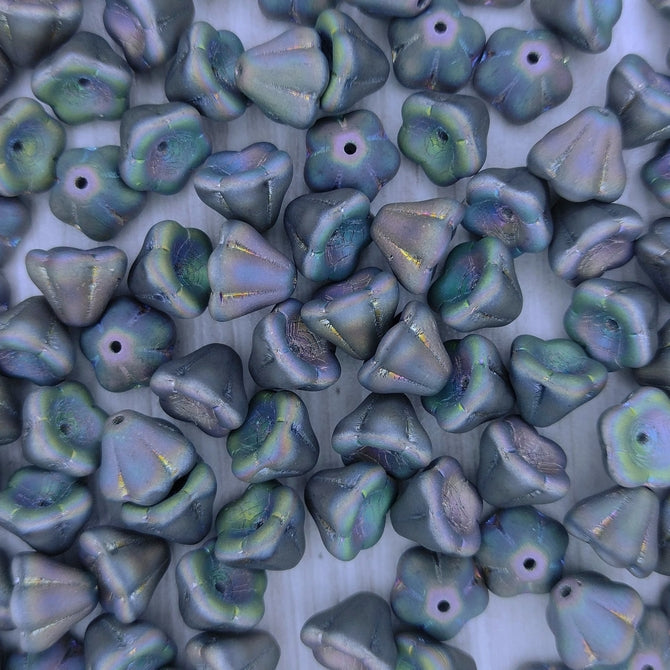 15 x Bell Flower in Matt Full Vitrail (8x6mm)