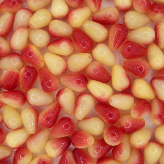 20 x drops in Red/Yellow (9x6mm)