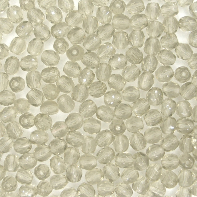 50 x 4mm faceted beads in Light Grey
