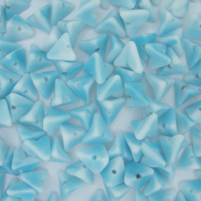 10 x 7mm pyramid beads in Blue and White (1960-70)