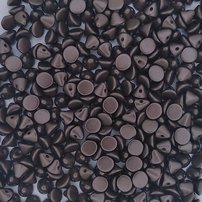 25 x Button beads in Pastel Dark Brown