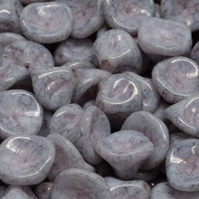 10 x Daylily flowers in Alabaster/Terracotta Copper (10x8mm)