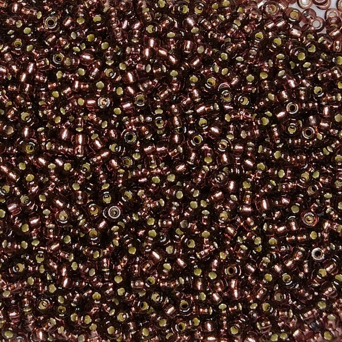 4280 - 50g Size 11/0 Miyuki seed beads in Duracoat Silver lined Plum