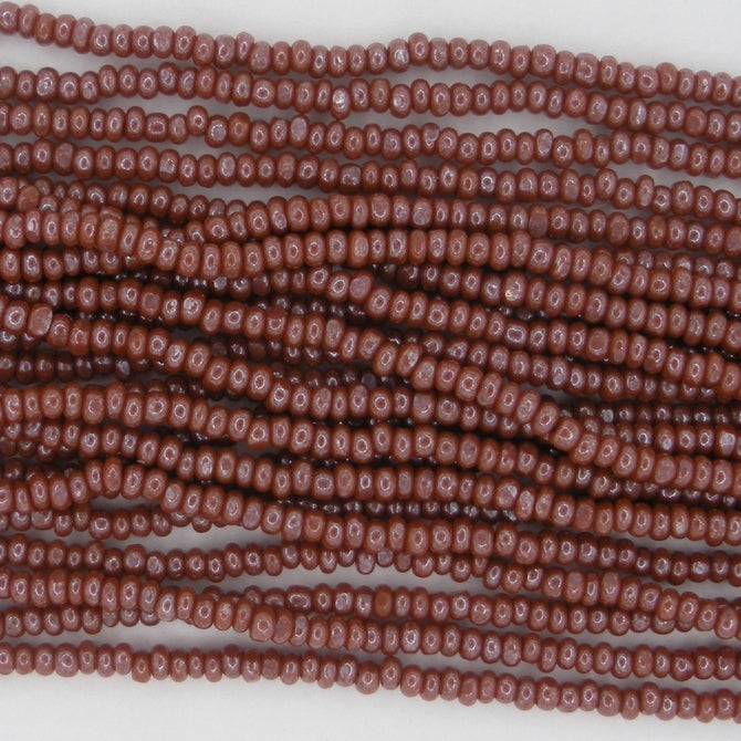 1 string of Size 13/0 Czech charlottes in Opaque Dark Orange Lustre