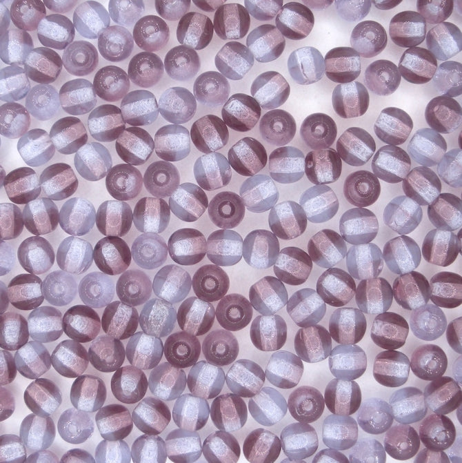 50 x 4mm round beads in Purple Moonlight