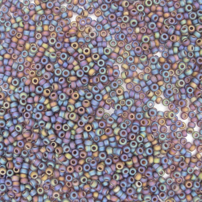 0135FR - 10g Size 11/0 Miyuki seed beads in Matt Brown AB