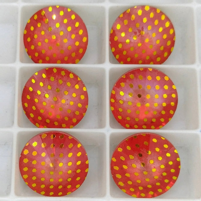 14mm rivoli in Hyacinth with laser etched Spots 2 (Aurora)