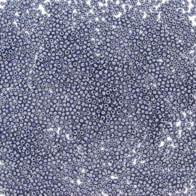 5g Size 16/0 Czech seed beads in Platinum Blue