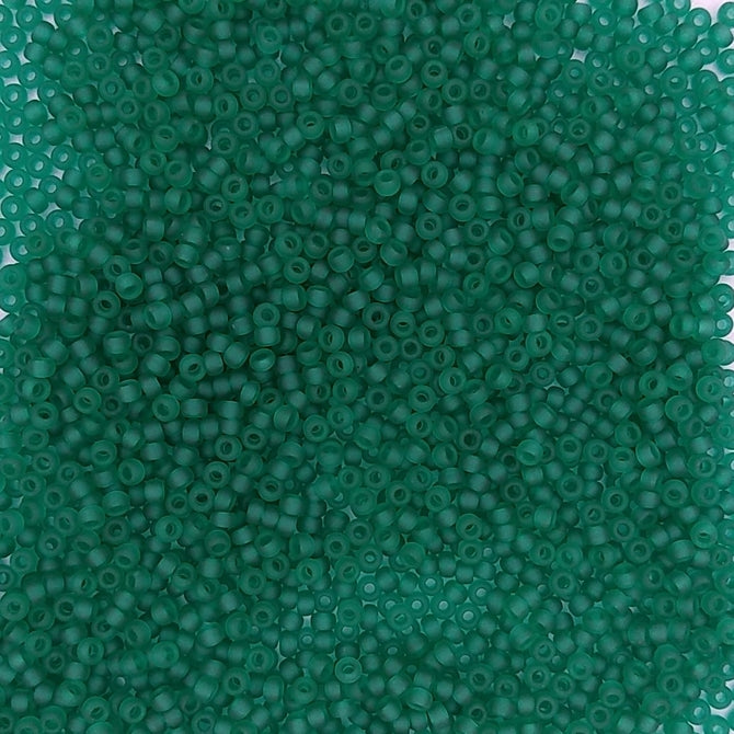 0147F - 10g Size 11/0 Miyuki seed beads in Matt Emerald