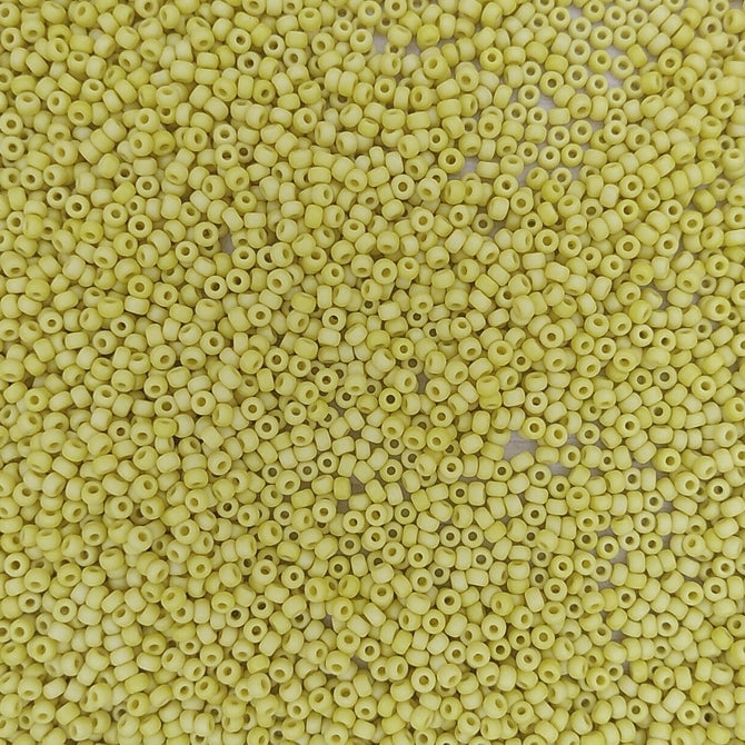 0404FR - 10g Size 11/0 Miyuki seed beads in Matt Opaque Yellow AB * see description