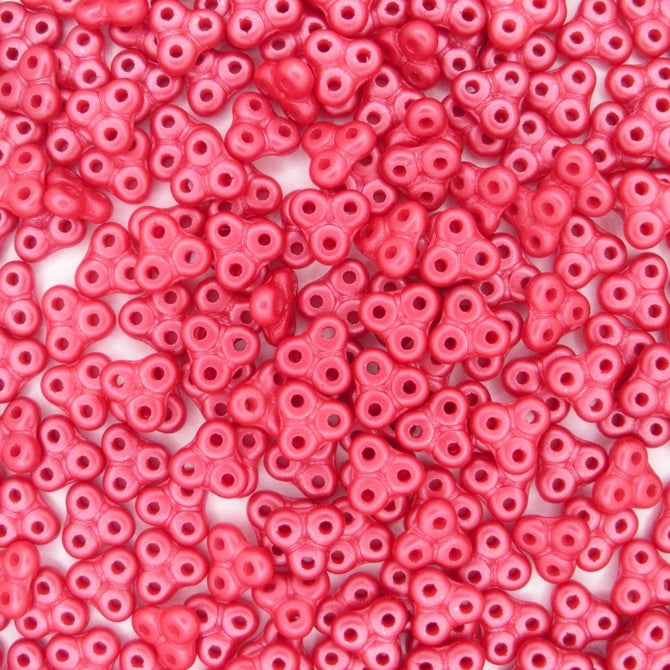 25 x 6mm Trinity beads in Pastel Dark Coral