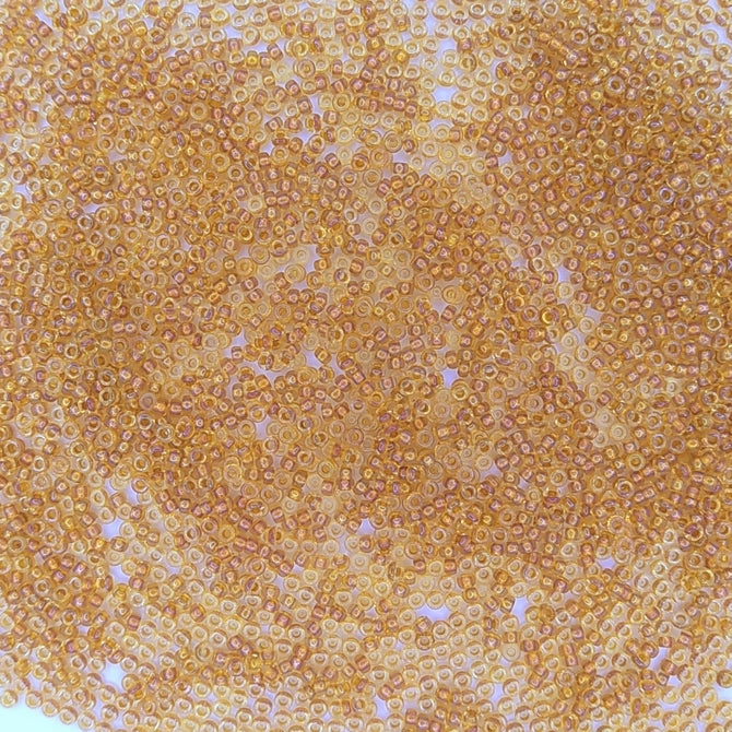2196 - 5g Size 15/0 Miyuki seed beads in Lined Topaz AB
