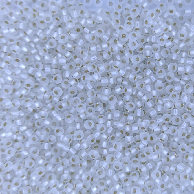 1901 - 10g Size 11/0 Miyuki seed beads in SF Silver lined Crystal