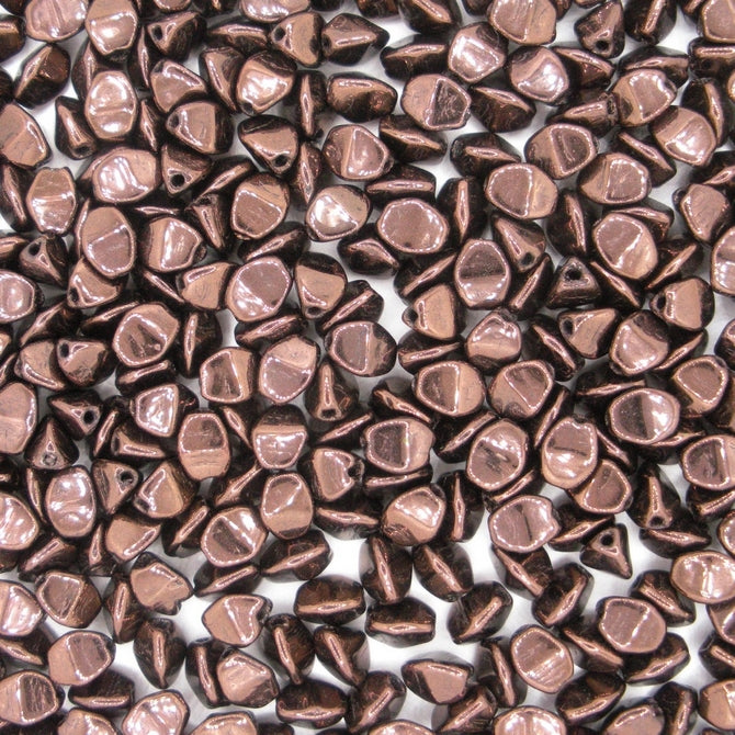 50 x pinch beads in Black Vega Lustre (3x5mm)