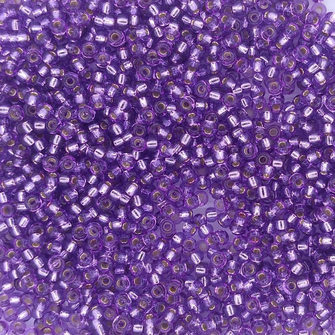 4278 - 10g Size 11/0 Miyuki seed beads in Duracoat Silver lined Dark Orchid