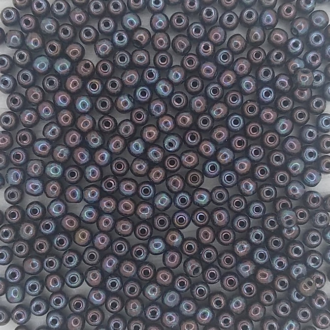 50 x 3mm round beads in Black Nebula