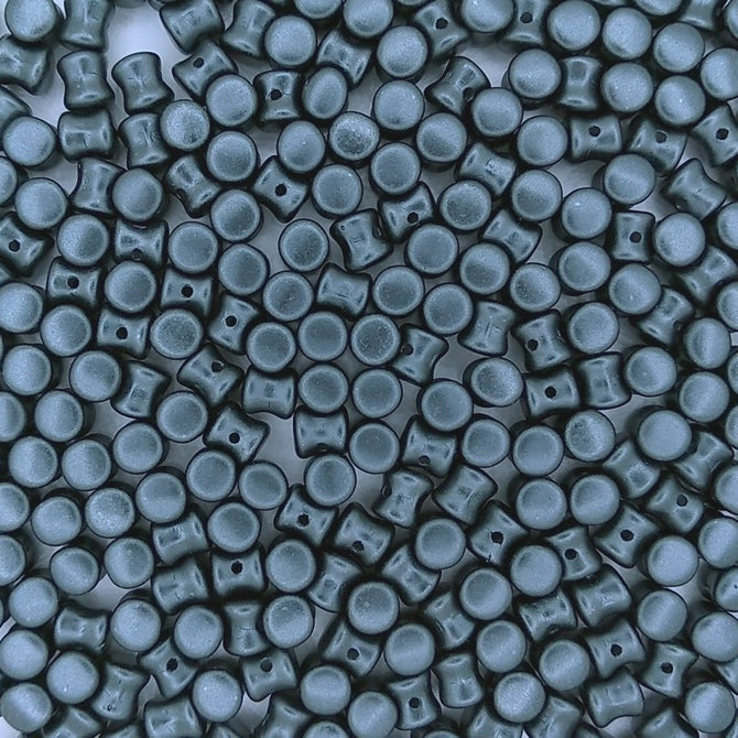 50 x diabolo beads in Pastel Dark Grey