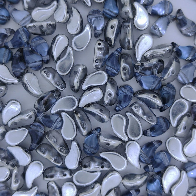 20 x Left Zoliduo beads in Underlit Periwinkle