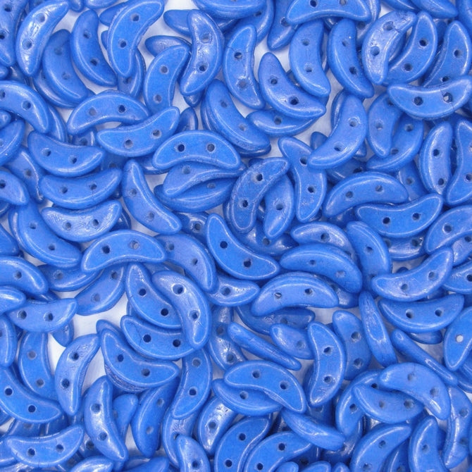 50 x CzechMate crescents in Opaque Snorkel Blue