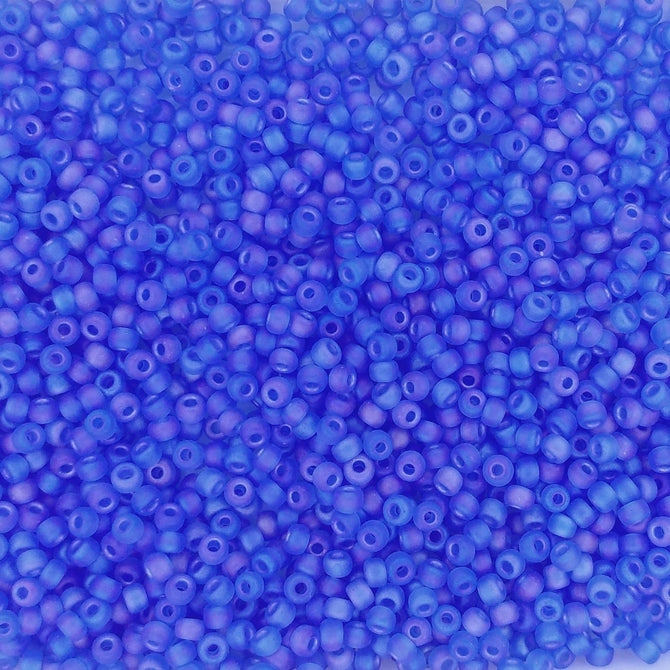 0150FR - 10g Size 11/0 Miyuki seed beads in Matt Transparent Sapphire AB