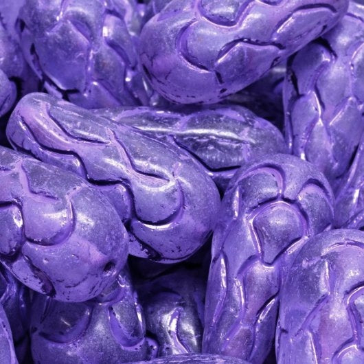 25x12mm Pine Cone drop in Alexandite with Pink Lilac