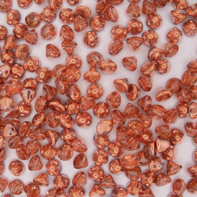 25 x Button beads in Crystal/Capri Gold