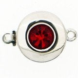 Claspgarten Silver clasp with Light Siam crystal and 1 row 14551 - 12mm