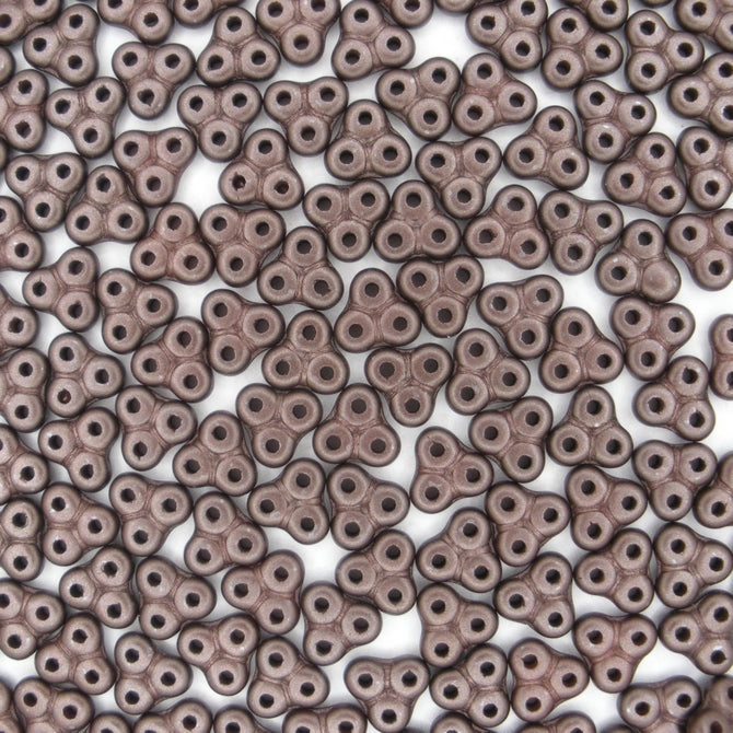 25 x 6mm Trinity beads in Pastel Dark Brown