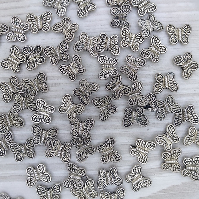 5 x Small butterflies in Silver (modern)