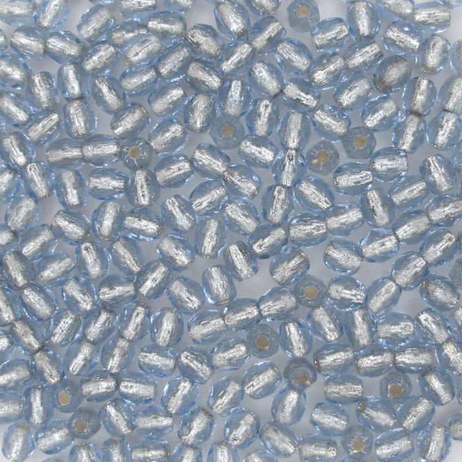 50 x 3mm faceted beads in Silver lined Light Sapphire