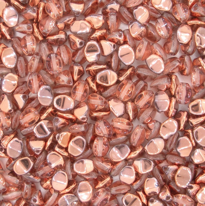 50 x pinch beads in Crystal/Capri Gold Lustre (3x5mm)