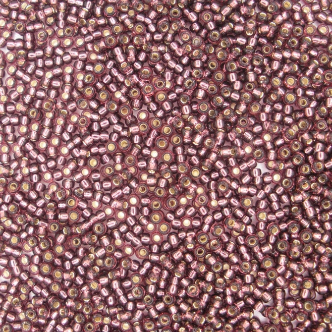 0013 - 10g Size 11/0 Miyuki seed beads in Silver lined Dark Amethyst
