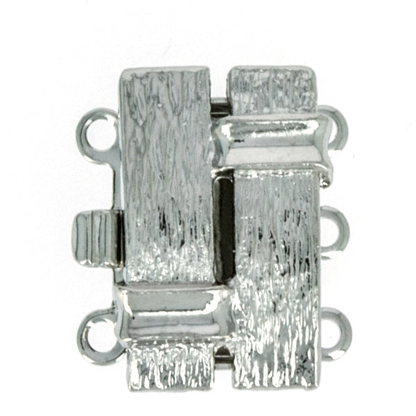Claspgarten Platinium clasp with 3 rows 13721w - 14.5x10mm