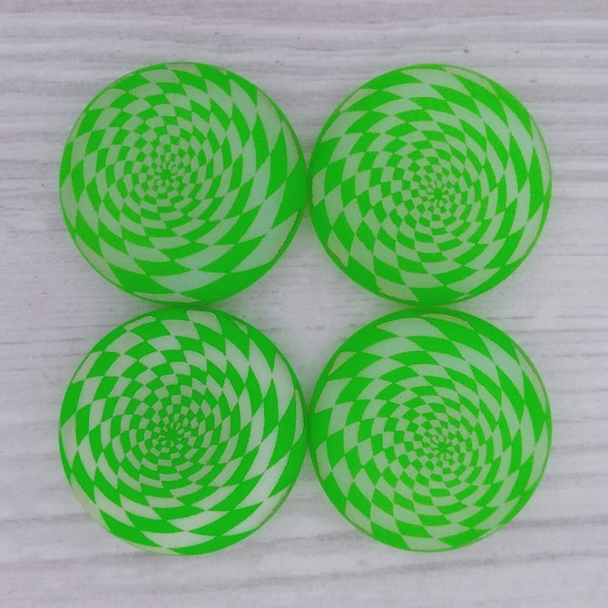 24mm Cabochon in Neon Green with Stepped Spiral